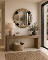 Large Nautical Rope Mirror - Coastal Home Decor - 80cm