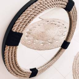 Large Nautical Rope Mirror - Coastal Home Decor - 80cm - thumbnail 4