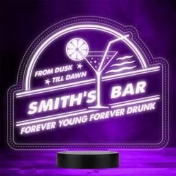 Dusk Till Dawn Forever Young Family Home Bar Man Cave Colour Change Night Light - thumbnail 1