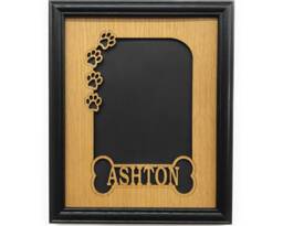 Personalized Dog Bone & Paw Prints Picture Frame - 8x10 Holds A 5x7 Photo Frame, New Puppy Gift For Dog, Memorial - thumbnail 1