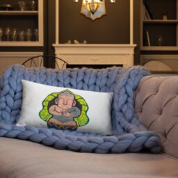 Hand Painted Poster Color Buddha Meditation Basic Pillow - thumbnail 3