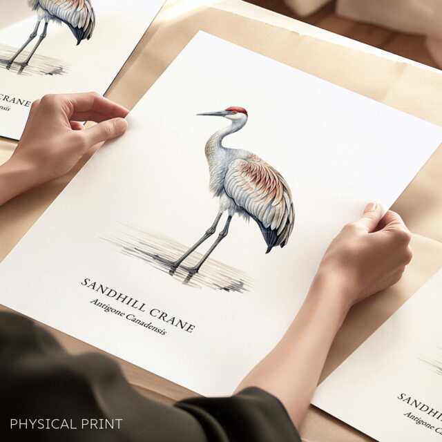 Bird Art Wall Decor, Sandhill Crane Illustrated Prints, Love Gifts - image 1