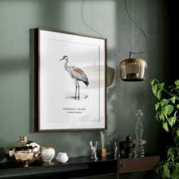Bird Art Wall Decor, Sandhill Crane Illustrated Prints, Love Gifts - thumbnail 3