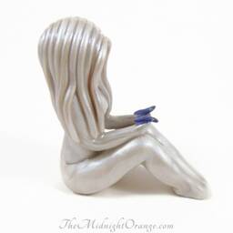 Hand Sculpted Woman & Butterfly Statue - Fine Art Figurine - thumbnail 3