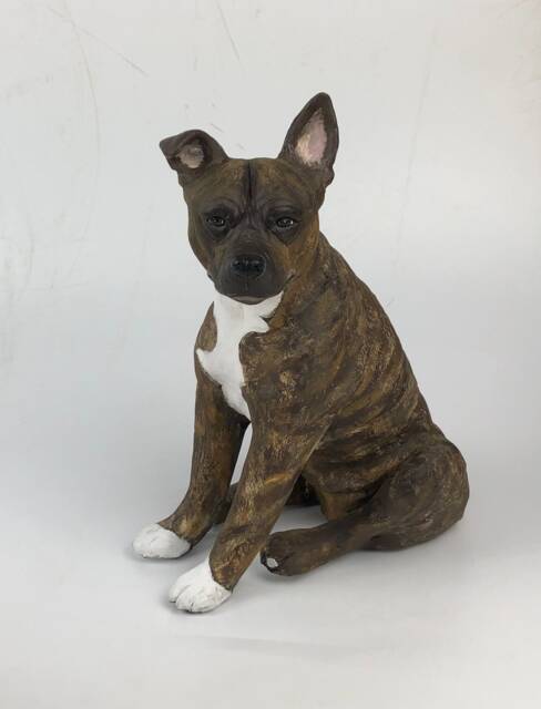 Custom Clay Staffordshire Bull Terrier Sculpture Pet Memorial Portrait - image 1