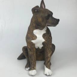 Custom Clay Staffordshire Bull Terrier Sculpture Pet Memorial Portrait - thumbnail 2