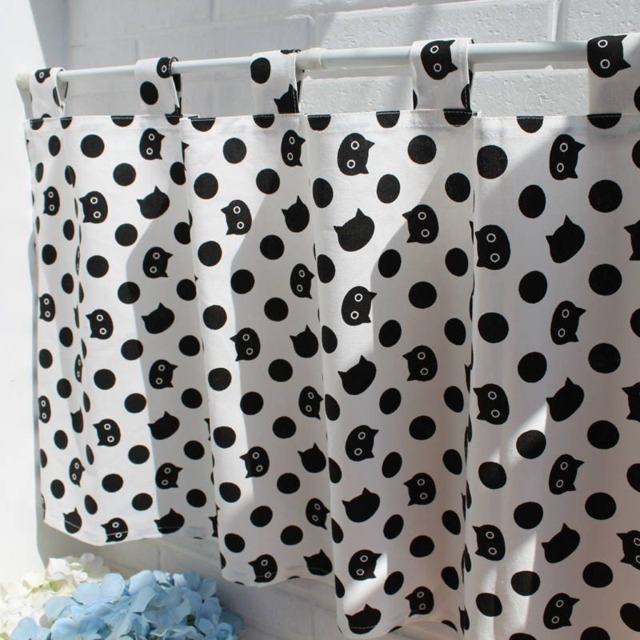 Linen Cafe Curtain Window Valance/Window Treatment/Bathroom Shower Curtain/Kids Nursery, Children, Living Room-Kitten, Cat Lover Gift, Free Gift - image 1