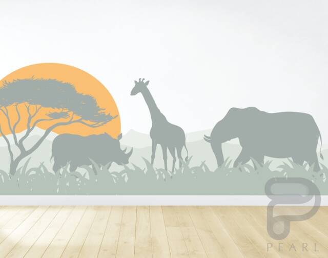 Safari Wall Decal/Nursery Decor Mural Removable Kids Art - image 1