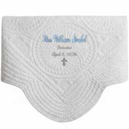 Personalized Baby Blanket Boy Monogrammed Baptism Quilt For Boys Monogram Christening Gift Crucifix