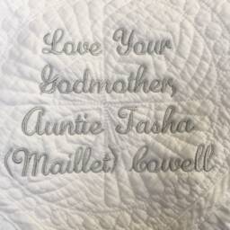 Personalized Baby Blanket Boy Monogrammed Baptism Quilt For Boys Monogram Christening Gift Crucifix - thumbnail 3