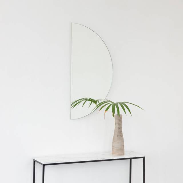 Luna??? Half-Moon Semicircular Minimalist Frameless Mirror - image 1