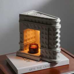 Gypsum Candle Warmer Lamp - Unique Design Flameless Melter Cozy Ambient Night Light - thumbnail 2