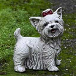 Concrete Yorkshire Terrier Statue Realistic Yorkie Garden Decor Cement Dog Sculpture Stone Memorial Cute Animal Ornament Pet Lover Gift - thumbnail 4