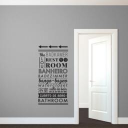 Multi-Language Typographic Wall Quote Restroom Directions - Decal Custom Vinyl Art Stickers - thumbnail 2