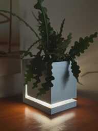 Halo Planter, Led Planter Lamp, Usb Powered Indoor Plant Pot, Modern Home Decor, 3D Printed