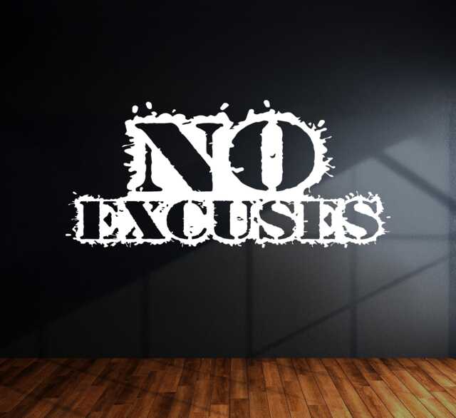 No Excuses Vinyl Wall Decal - Gym Motivation Sticker - image 1