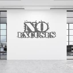 No Excuses Vinyl Wall Decal - Gym Motivation Sticker - thumbnail 4