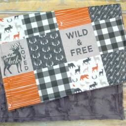 Little Man Personalized Minky Blanket - Deer Woodland Animals Baby Boy Nursery Newborn - thumbnail 3