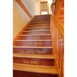 In This House Family Quote Stair Vinyl Sticker - Wall Decor We Do & Adhesive Home Love Rule Decal Believe Step Word Text Riser Mural - thumbnail 4