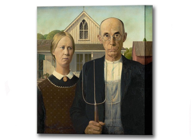 American Gothic Canvas Art Print, Grant Wood Reproduction, Ready To Hang - image 1