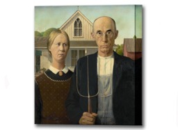 American Gothic Canvas Art Print, Grant Wood Reproduction, Ready To Hang