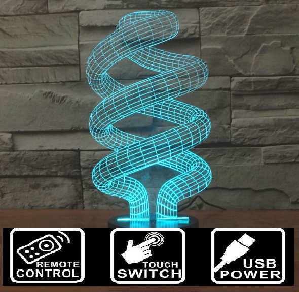 Spiral Bulb Optical 3D Illusion , Personalized Smart App Control Night Light Bluetooth, Music, 7&16M Color Mobile App - image 1
