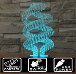 Spiral Bulb Optical 3D Illusion , Personalized Smart App Control Night Light Bluetooth, Music, 7&16M Color Mobile App - thumbnail 1