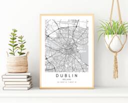 Dublin Ireland Map Wall Art Prints - City Poster Street Print Printable Decor Coordinates - thumbnail 1