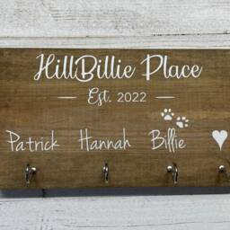 Personalized Key Holder Couple's New Home Gift, Dog Leash Hook - thumbnail 4