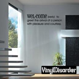 Welcome Verbs To Greet The Arrival Of A Person With Pleasure & Courtesy - Vinyl Wall Decal Quotes Sticker Dfb001Et - thumbnail 1