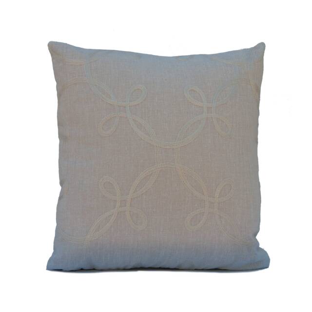 Ivory Pillow, Throw Pillow Cover, Decorative Silk Embroidery, Cushion Covers, Pillowcase, Accent Pillows, Linen, Embroidery - image 1