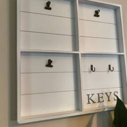 Wooden Memo Keys Board White Photos Shopping List Wall Hanging Organizer Home Decor Display - thumbnail 3