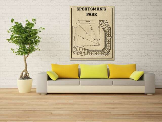 Vintage Sportsman's Park Blueprint St. Louis Cardinals Seating Chart Print - image 1