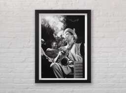 Framed Dexter Gordon 1948 Black & White Poster Print Jazz Wall Art - thumbnail 1