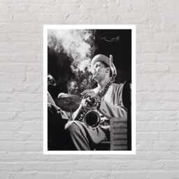 Framed Dexter Gordon 1948 Black & White Poster Print Jazz Wall Art - thumbnail 2
