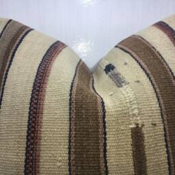 Vintage Turkish Kilim Pillow Cover, Handwoven Accent Cushion - 24x24 - thumbnail 2