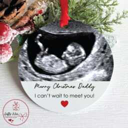 Personalised Pregnancy Announcement Bauble For Daddy To Be - Christmas Gift From Bump For Nanny Grandad Baby Tree Decoration - thumbnail 1
