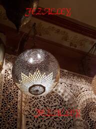 Moroccan Lamp, Candlestick, Traditional Chandelier Light, Copper Mosaic Lighting, Arabian Candlestick - thumbnail 1