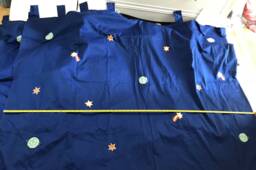 Hand Made - Cotton Curtains Planets Stars Night Sky Appliqu?? Double Fully Lined