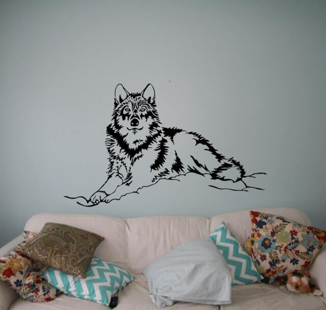 Beautiful Wolf Wall Decal Wild Animals Vinyl Sticker Nature Home Interior Decor Art Murals Living Room Bedroom 7(Wlf - image 1