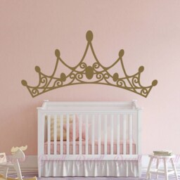 Princess Tiara Headboard Wall Art - Decal Girl Room Decor Kids Nursery Removable Vinyl D033 - thumbnail 3