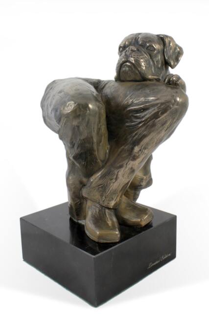 Boxer - On Knee, Dog Marble Statue, Limited Edition, Artdog. Made Of Cold Cast Bronze. Perfect Gift. Limited Edition - image 1