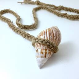 Seashell Curtain Tiebacks Hemp Rope, Beach Decor - thumbnail 4