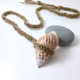 Seashell Curtain Tiebacks Hemp Rope, Beach Decor - thumbnail 3
