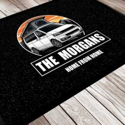 Personalised Campervan Door Mat Orange & Black In-Door 60 X 40 cm Cvb01 - Van Life Accessories - thumbnail 2