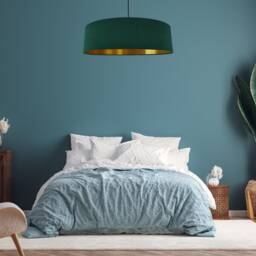 Extra Large Green Velvet Lampshade With Gold Lining - thumbnail 2