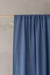 Denim Blue Linen Curtain, Rod Pocket Natural Window Treatments, Custom Curtain Panel, Home Decor