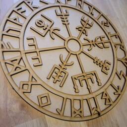 3D Wooden Nordic Viking Wayfinder Sign Unpainted Mdf Wall Art - thumbnail 4