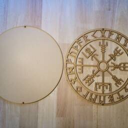 3D Wooden Nordic Viking Wayfinder Sign Unpainted Mdf Wall Art - thumbnail 3