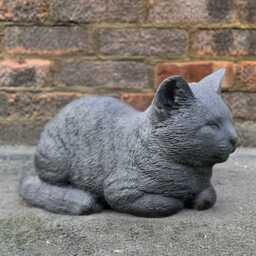 Stone Cat Figurine Outdoor Kitten Statue Concrete Kitty Sculpture Cement Memorial Ornament Sleeping Decoration Kitty Lover Gift - thumbnail 2